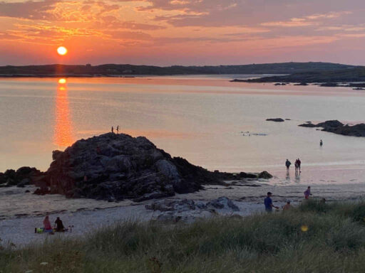 Eco camping sunset