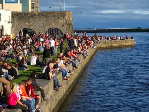Crowds gather