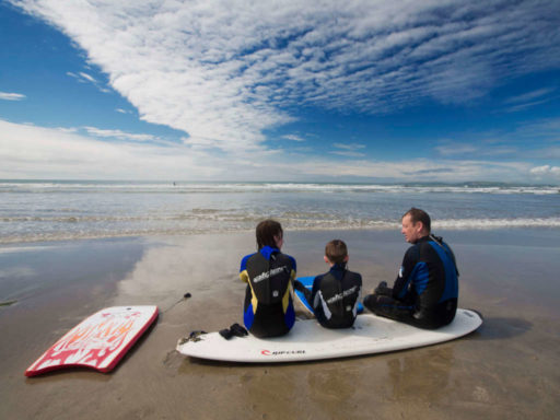 family surfing