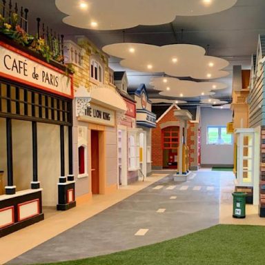 Miniature town for kids at Wildlands