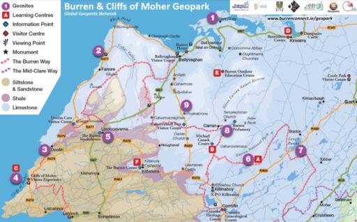 Burren geopark trail map