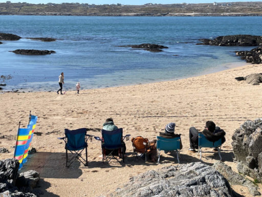 Coral beach in spring