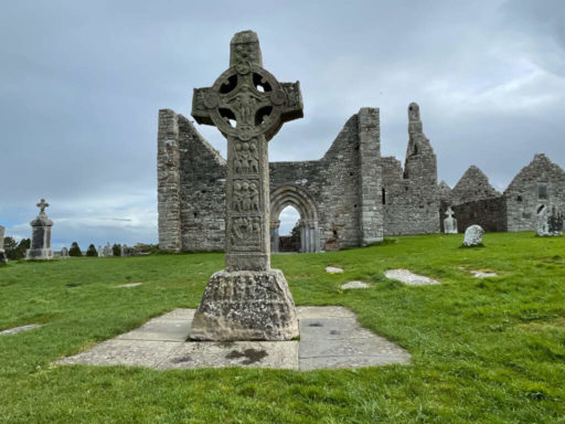 Clonmacnoise Cathedral and the Cross of the Scriptures