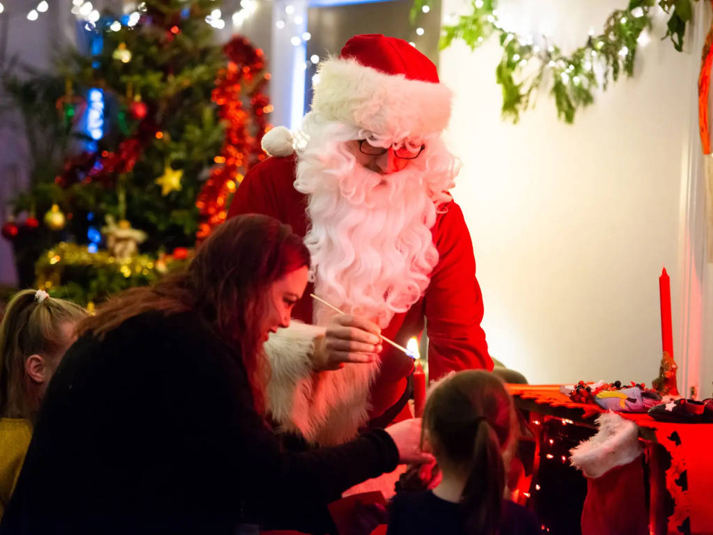 brigits garden santa at christmas