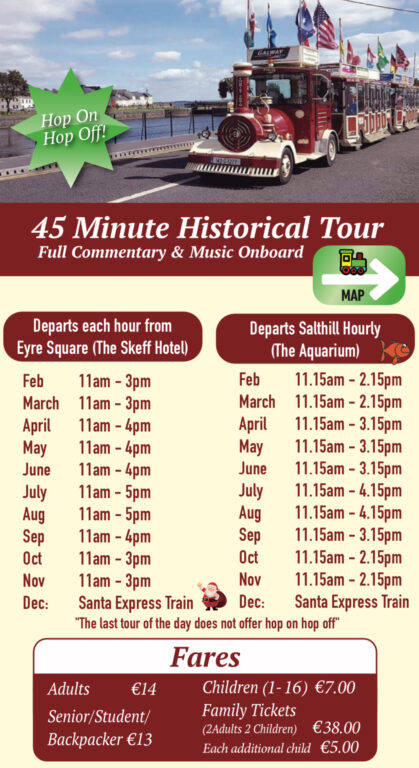 galway tourist train prices