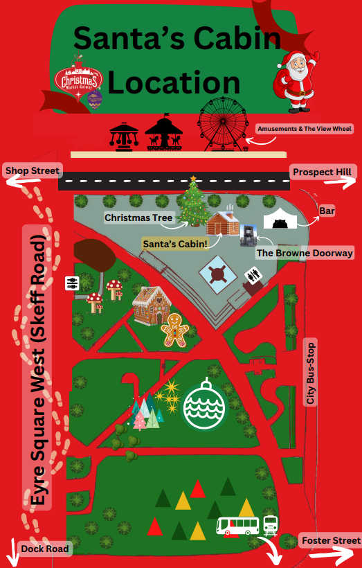santa cabin eyre square map