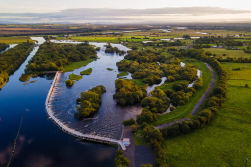 Aerial view of Meelick Weir Walkway